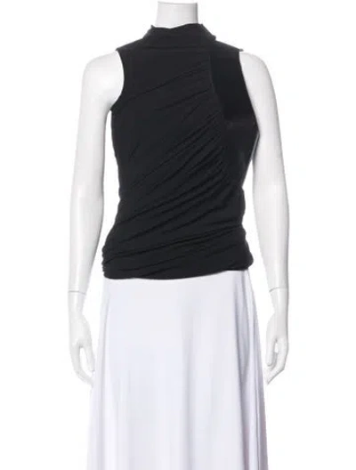 Pre-owned Ferragamo Mock Neck Sleeveless Top In Black