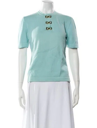 Pre-owned Ferragamo Mock Neck Sweater In Blue