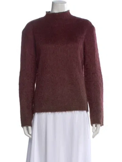 Pre-owned Ferragamo Mock Neck Sweater In Burgundy