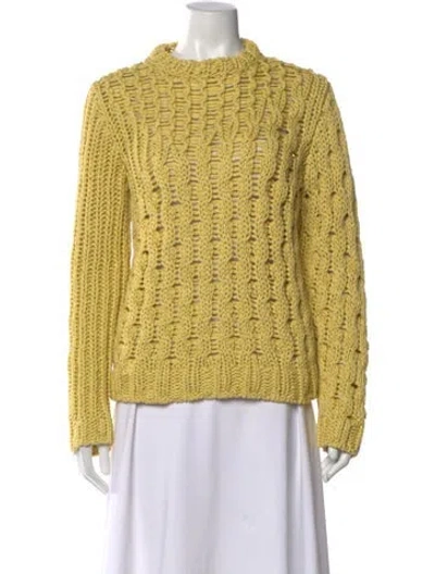 Pre-owned Ferragamo Mock Neck Sweater In Yellow