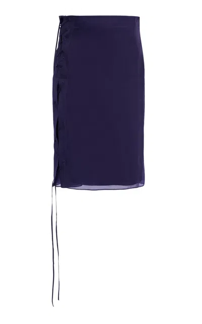 Ferragamo Organza Skirt With String Tie Detail In Purple