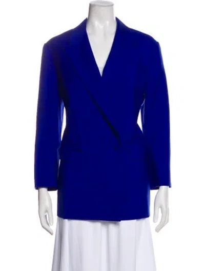 Pre-owned Ferragamo Mohair Blazer In Blue