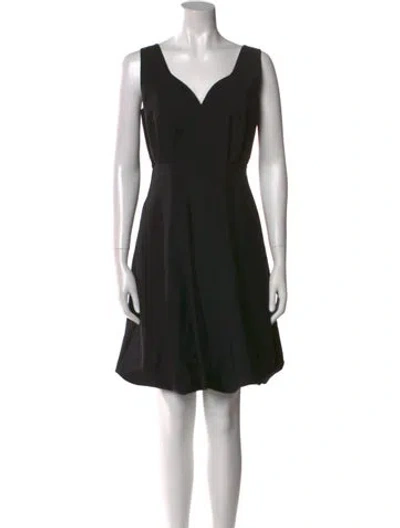 Pre-owned Ferragamo Mohair Knee-length Dress In Black