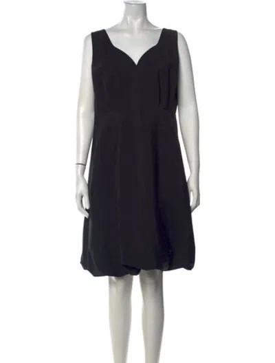 Pre-owned Ferragamo Mohair Mini Dress W/ Tags In Black