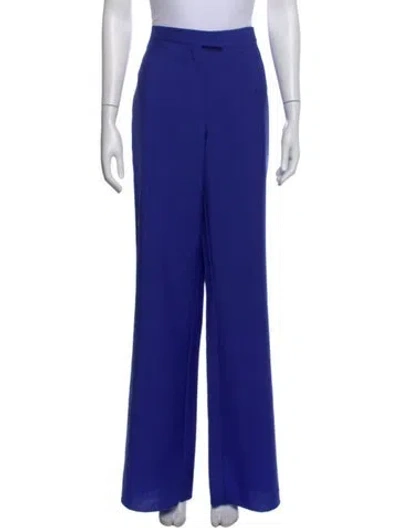 Pre-owned Ferragamo Mohair Wide Leg Pants W/ Tags In Blue