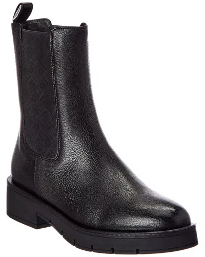 Ferragamo Mojave Leather Chelsea Boot In Black