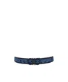 Ferragamo Monogram Adjustable Belt In Blue