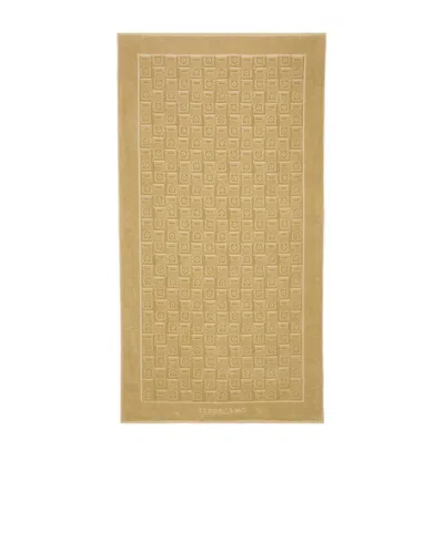 Ferragamo Monogram Beach Towel In Gold