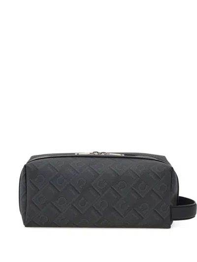 Ferragamo Monogram Beauty-case In Black