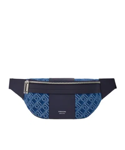 Ferragamo Monogram Belt Bag In Blue