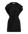 Ferragamo Gancini-print Belted Blouse In Black