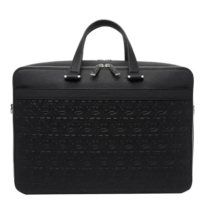 Ferragamo Monogram Briefcase In Black
