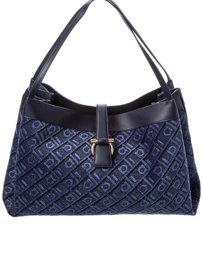 Ferragamo Monogram Canvas & Leather Tote