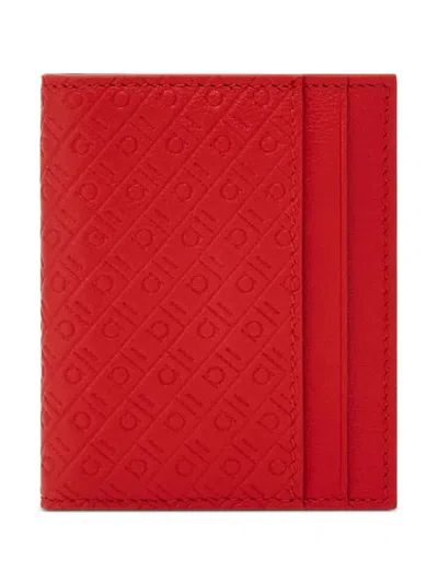 Ferragamo Monogram Credit Card Holder In Gray