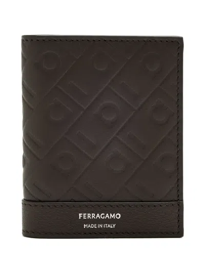 Ferragamo Monogram Cardholder In Brown