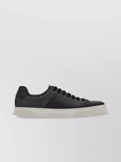 Ferragamo Monogram Clayton Sneakers Rubber Sole In Black