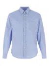 Ferragamo Logo Monogram Button-up Shirt In Blue