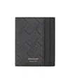 Ferragamo Monogram Textured Finish Credit Card Holder In Black