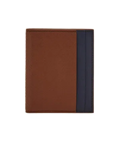 Ferragamo Monogram Credit Card Holder In Brown