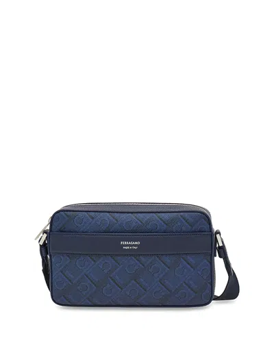 Ferragamo Monogram Crossbody Bag In Blue