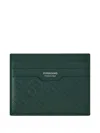 Ferragamo Embossed Monogram Leather Cardholder In Green