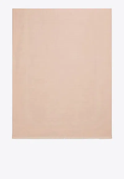 Ferragamo Monogram Fringed Scarf In Pink