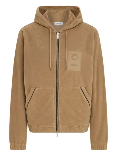 Ferragamo Monogram Hoodie In Green