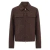 Ferragamo Monogram Jacquard Blouson Jacket In Brown