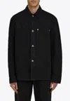 Ferragamo Denim Shirt With Chest Pocket And Textured Fabric