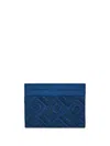 Ferragamo Monogram-jacquard Cardholder In Blue