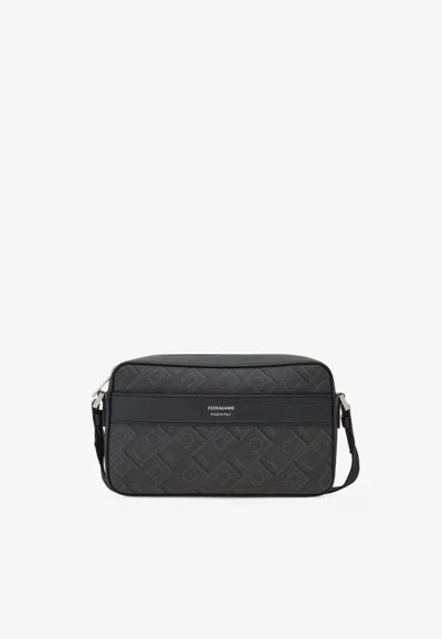 FERRAGAMO MONOGRAM JACQUARD MESSENGER BAG