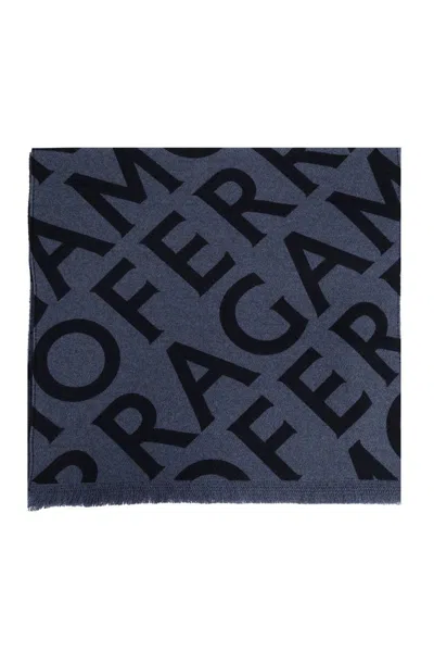 Ferragamo Monogram Jacquard Scarf In Multi