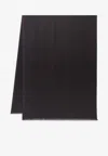 Ferragamo Monogram Jacquard Silk-blend Scarf In Black