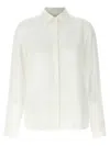 Ferragamo Blouse Logo Print Long Sleeves In Neutral