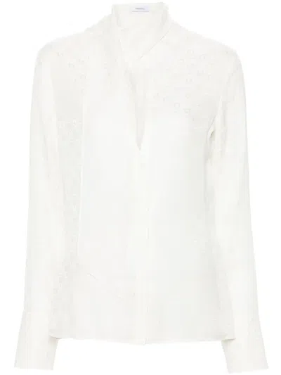 FERRAGAMO MONOGRAM-JACQUARD SILK SHIRT