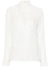 Ferragamo Monogram-jacquard Silk Shirt In White