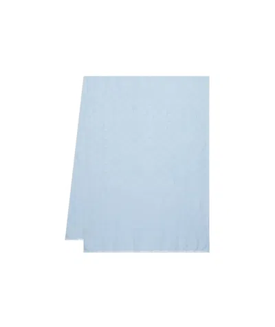 Ferragamo Monogram Jacquard Wool Shawl In Blue