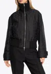 Ferragamo Monogram Jacquard Zip-up Jacket In Black