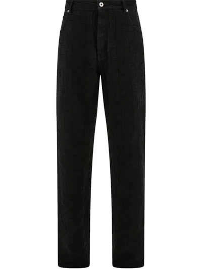 Ferragamo Monogram Five Pocket Trousers In Black