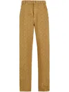Ferragamo Monogram Five Pocket Trousers In Neutrals