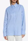 Ferragamo Woman Shirt Azure Size 6 Cotton In Blue