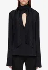 Ferragamo Monogram Long-sleeved Shirt In Black