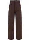 Ferragamo Straight Leg Monogram Pattern Trousers In Brown