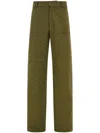 Ferragamo Monogram-print Cotton Trousers In Green