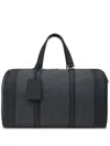 Ferragamo Monogram-print Duffle Bag In Grey