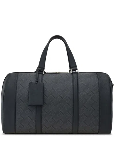 Ferragamo Monogram-print Duffle Bag In Grey