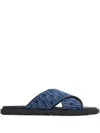 Ferragamo Monogram Sandals In Blue