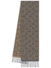 Ferragamo Monogram Scarf In Grey
