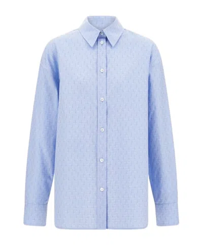 Ferragamo Monogram Shirt In Blue
