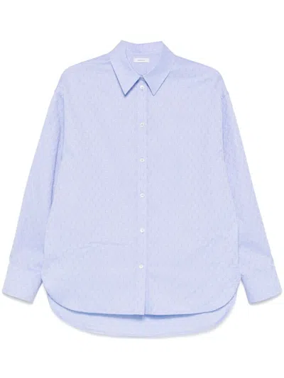 Ferragamo Monogram Shirt In Blue